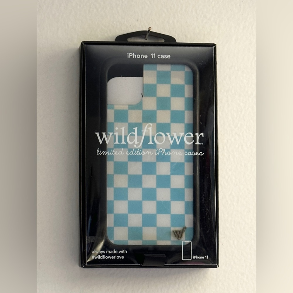 Wildflower iPhone 11 case in style “Blue Checker”